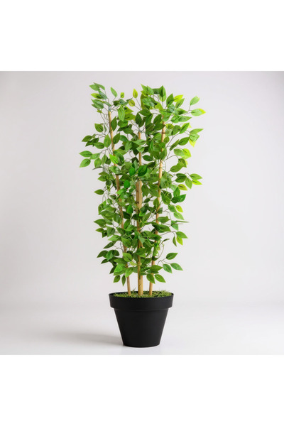 ERHAN FLOWERS Yapay Benjamin Ağacı 140CM Bambu 3 Gövdeli