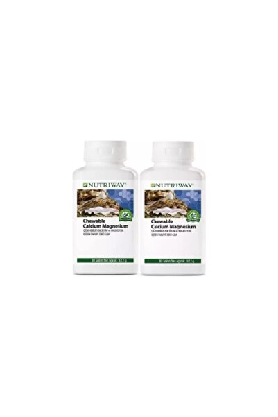 Nutriway أمواي كالسيوم ماغنيسيوم قابل للمضغ، 2 عبوة تحتوي على 80 قرص فيتامين