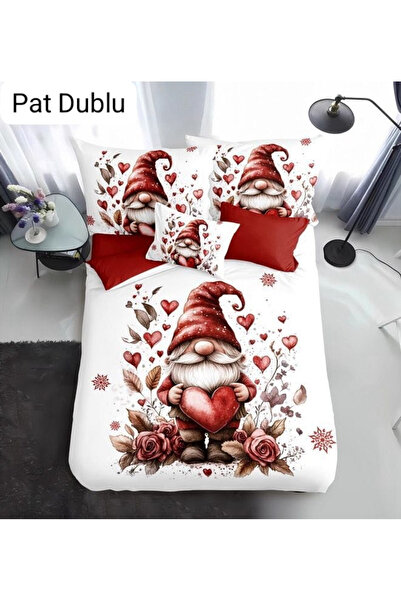 FIONNA.RO Lenjerie Din Bumbac Tip Finet Craciun - Spiridusul Si Inimioara Lui