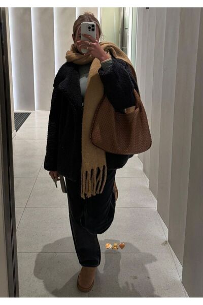 Goldmine Eșarfă unisex ușoară și umflată caramel