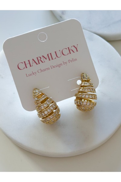 CHARMLUCKY STEEL STONE DROP EARRING