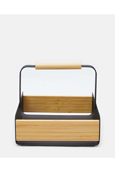 REDTAG Black Iron With Bamboo Storage Caddy