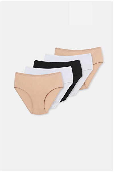 Dagi Karışık Karışık 5'Li Yüksek Bel Kadın Slip Külot %95 Pamuk, %5 Elastan
