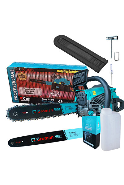 broman Drujbă 5200, benzină, 2,72 CP, 2 kW, lamă + lanț 32 dinți