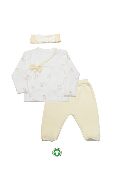 Budi Bistyle 3-Piece Bodysuit Set Welcome Baby Duck 13104 Yellow-Ecru