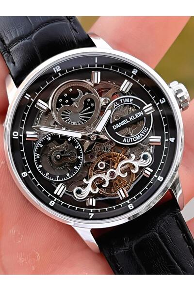 Daniel Klein Leather Cord Automatic Mechanism Metap and Sun Dial Men's Wristwatch+Bracelet 14013.1