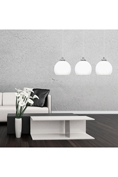 Other Chrome ceiling pendant lamp with white lampshade MOKA SILVER 13-672