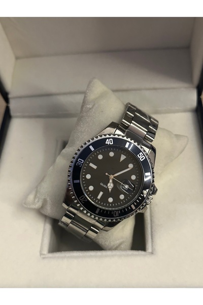 QUARTZ Steel Men's Wristwatch with Calendar in Gift Box