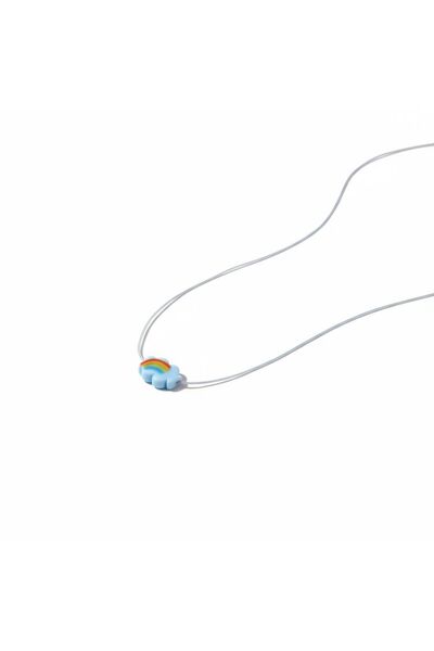 YUSSO ACCESSSORY El Yapımı Porselen Mavi Bulut Figürlü Kadın Kolye