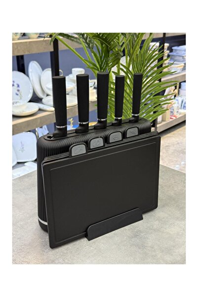 ACAR 10 Parça Kesim Tahtalı Bıçak Seti Siyah