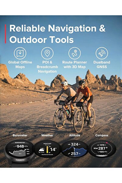 Suunto Race S GPS Sports Watch – 1.32" AMOLED, Dualband GNSS, Offline Maps, All Black