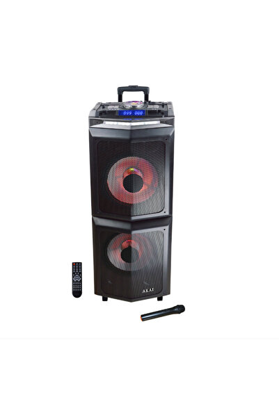 AKAI DJ-6212 BT portable active speaker with DJ mixer, Bluetooth, dual USB, wireless microphone