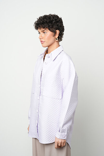 Orfeo Negro Women's Double Pocket Lilac Color Shirt