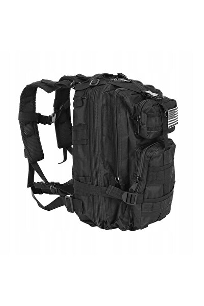 Trizand Rucsac tactic, 5 compartimente, poliester 600D, negru, 26 L, 28x16x44...