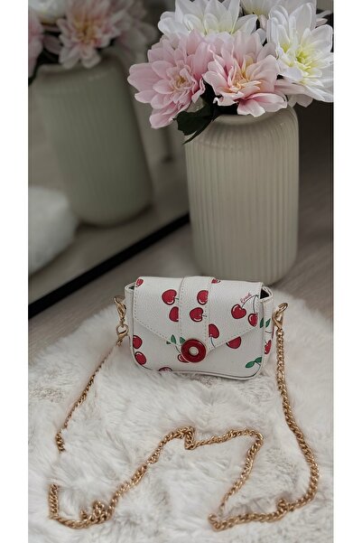 ESNEVA Women's Mini Size Gold Chain Stylish Design Cross Strap Hand and Shoulder Bag