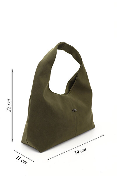 GÖNDERİ(R) Women/Girls Khaki Suede Hand and Shoulder Bag