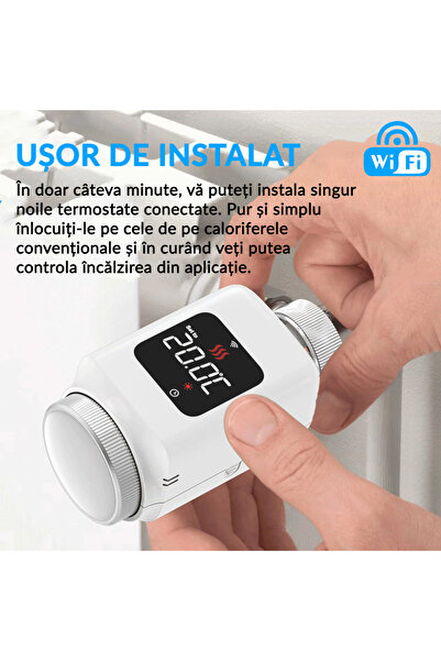 OEM Termostat inteligent pentru radiator TRV cu Wi-Fi și LCD, compatibil cu Tuya
