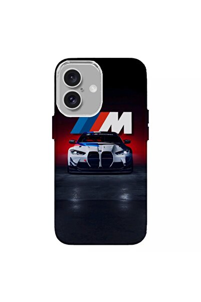 Turkuaz حافظة سيليكون فاخرة لهاتف آيفون 16 بتصميم خاص من بي إم دبليو إم سبورت