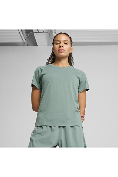 Puma Γυναικείο T-Shirt RUN VELOCITY TEE TRI-BLEND Πράσινο