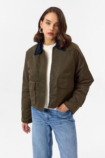 TIFFANY&TOMATO Kadife Yaka Parka Ceket