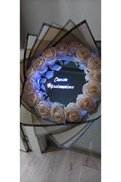 Destina Tasarım Öğretmene Hediye Aynalı Yapay Çiçek Buketi Öğretmenler Günü H...