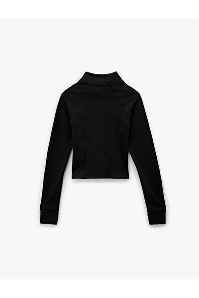 Koton εφαρμοστό Μακρυμάνικο φούτερ με φερμουάρ ψηλός λαιμός Sports