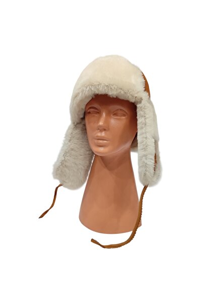 Zemheriden Genuine Leather Fur Premium Ushanka Taba
