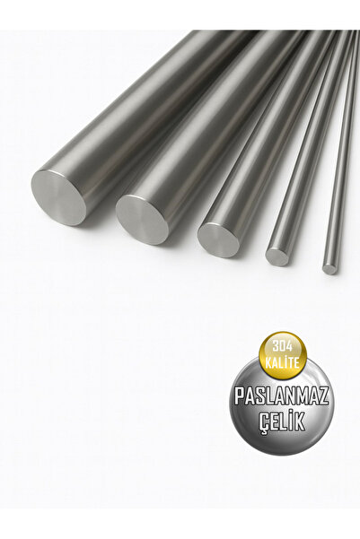 abcpaslanmaz Paslanmaz Çubuk Ø 3mm | 3 Adet (1 Metre) | Krom Yuvarlak Mil | Inox 304 Kalite