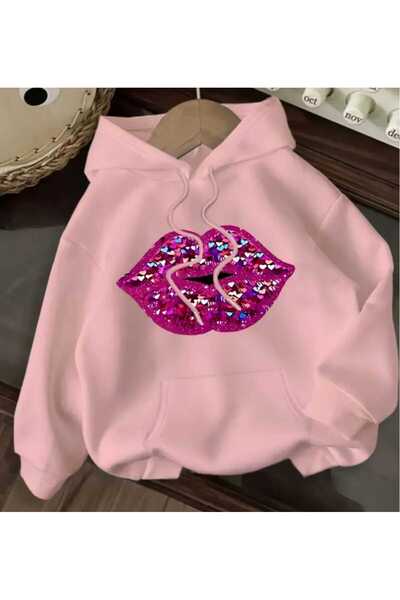 ORVIO Group Unisex Colorful Crew Neck Printed Hooded Sweatshirt