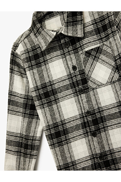 Koton Buttoned Long Sleeve Pocket Detailed Plaid Lumberjack Shirt