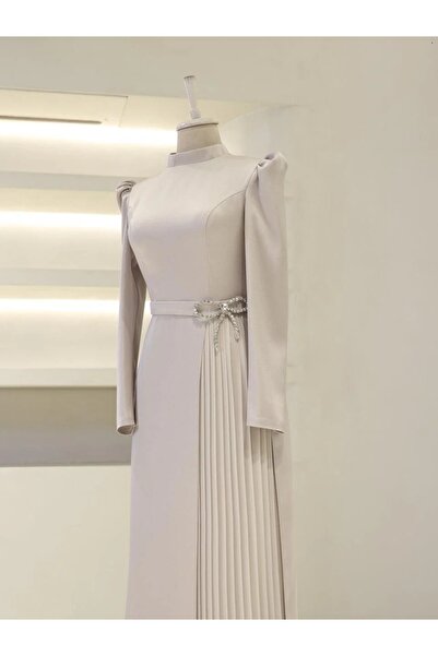 Haifa Fashion Black evening dress, crepe + chiffon fabric