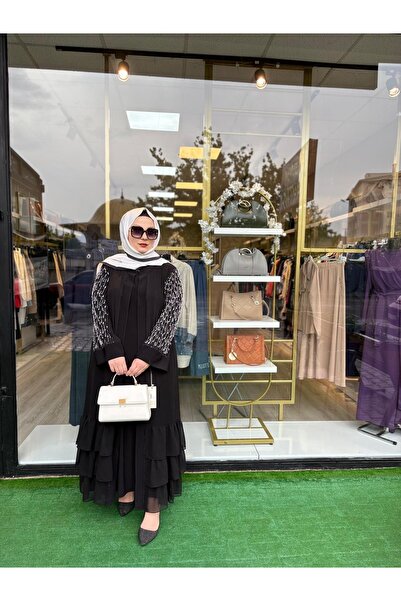 diğerr1 BÜYÜK BEDEN İNCİLİ ABAYA