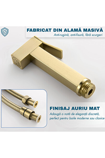 narvara Hygienic Bidet Shower Set, Built-in Mixer, Hot/Cold, Nickel-Gold
