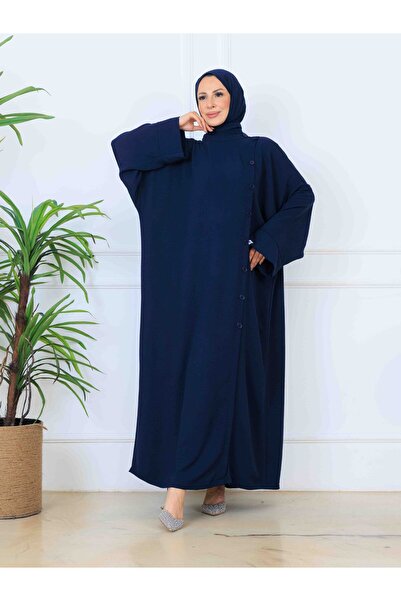 sedadenizstore BÜYÜK BEDEN DÜĞME DETAYLI OVERSİZE FERACE /ABAYA