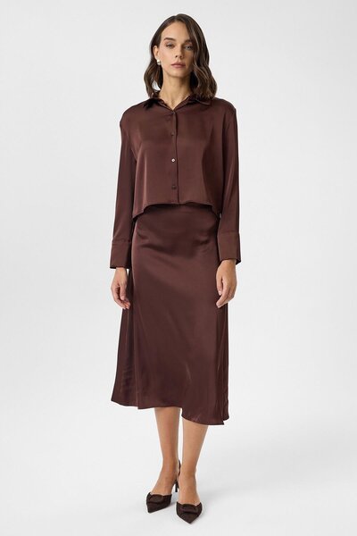 TIFFANY&TOMATO Saten Uzun Etek