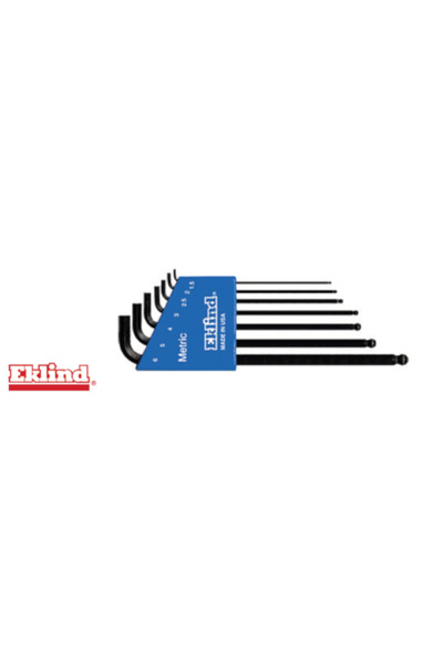 Eklind Set de chei locas hexagonal lungi cu cap sferic in suport de plastic, ...