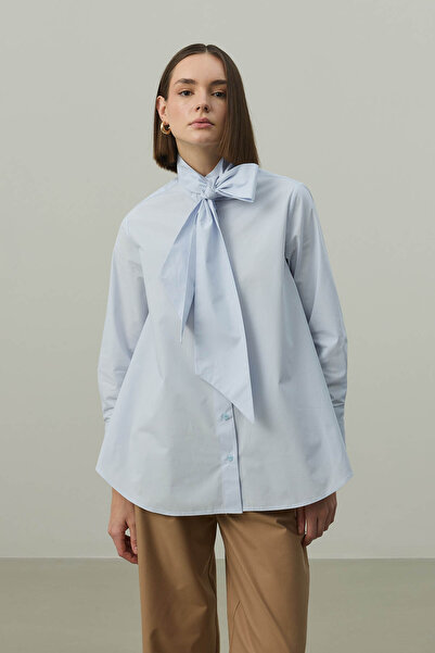Fahhar Belted Shirt Blue