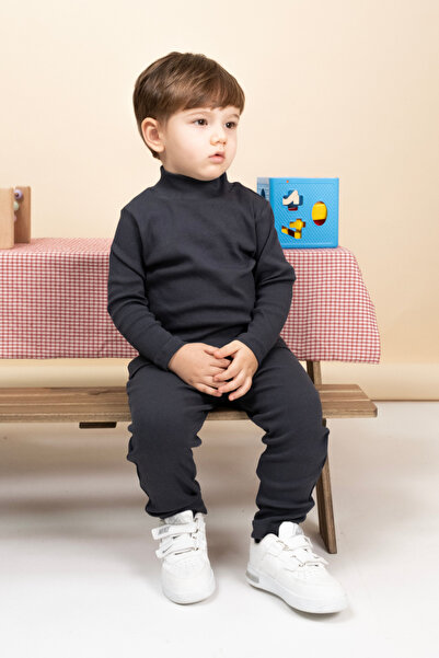 Vauva Girl Boy Baby Kids Double Suit High Neck Ribbed Suit