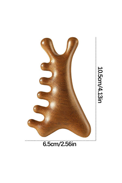HVM Sandal Ağacı Gua Sha, Masaj Aleti Yüz & El & Tüm Vücut & Saç Bakım No:4