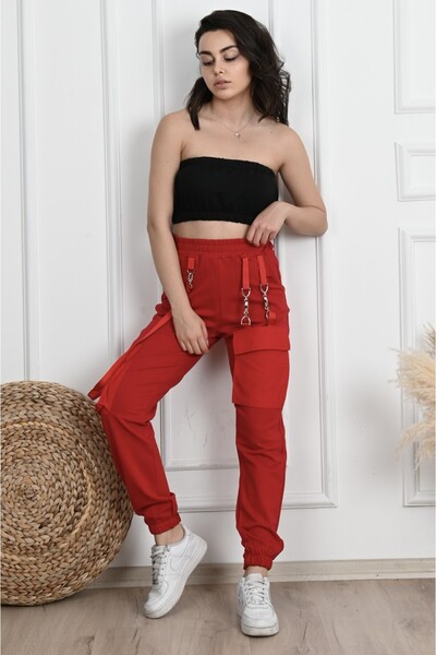 Welike Women's Whoopy red sports pants