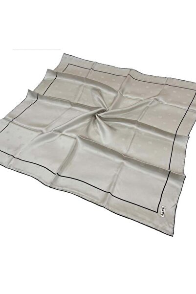 Aker Μεταξωτό Φουλάρι Ζακάρ - 8773703-312 Ανοιχτό Μαύρο Πέτρινο Σούρα