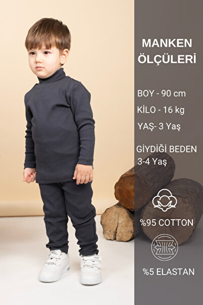 Vauva Girl Boy Baby Kids Double Suit High Neck Ribbed Suit