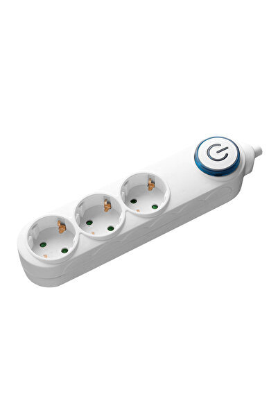 Samus 3-Outlet Power Extension Cord 3m, LED Switch, Max Load 3680W, White