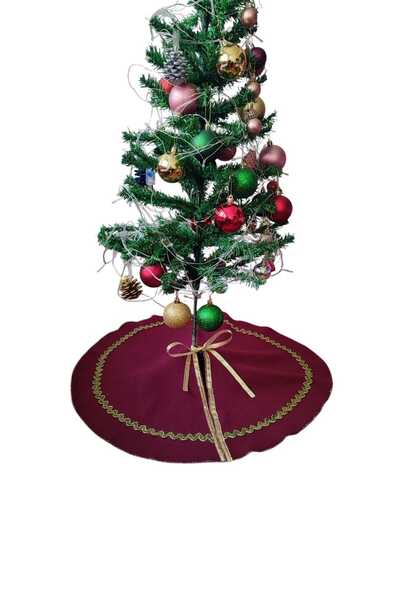 MODA NUR , Yılbaşı Çam Ağacı Altı Örtüsü, Çam Ağacı Ayak Halısı Örtüsü, Bordo...