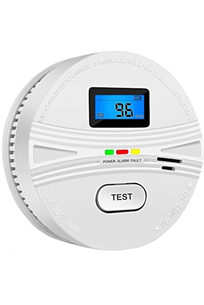 narvara 2-in-1 Carbon Monoxide and Smoke Detector with LCD, Dual Sensor, Battery Powered, White