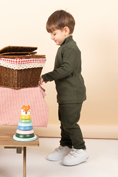 Vauva Girl Boy Baby Kids Double Suit High Neck Ribbed Suit