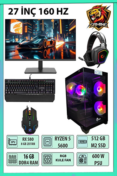 TOPLAMA SPEED FULL SET OYUNCU BİLGİSAYARI 160 HZ RYZEN 5 5600