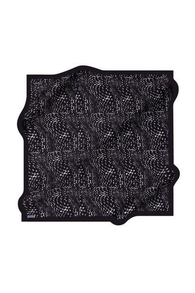 Aker Navy Blue White Sura Silk Scarf - 8904701 -321