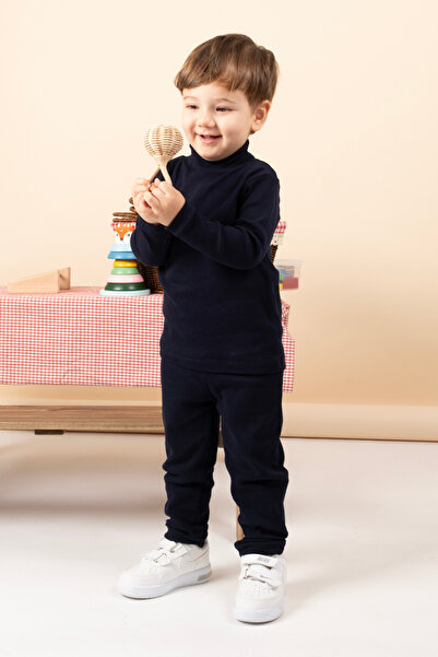 Vauva Girl Boy Baby Kids Double Suit High Neck Ribbed Suit