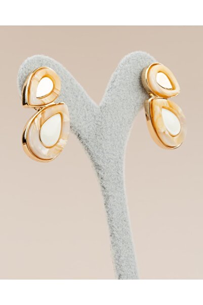 Portakal Esintisi Elnira Marble Pattern Drop Earrings